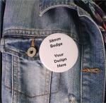 Gift Insanity BABY ON BOARD - PREGNANT WOMAN BLUE HEART - BLUE BACKGROUND - 58mm Large Badge, White