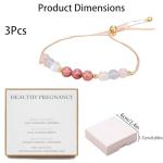 Qylazune Mothers Day Pregnancy Gifts Rainbow Moonstone Adjustable Bracelet Pink Gift Box For Christmas Birthday Mother'S Day Gift For Mum To Be Mummy To Be New Mum First Time Moms Pregnant Women