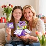 YianHien Mothers Day Card for Mum, Pop Up Mothers Day Card with Floral & Butterfly Design, Happy Mother’s Day Cards for Mummy Nanny Grandma Mothers Day Gifts