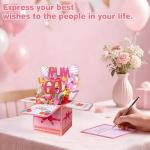 Bomesy Funny 3D Pop Up Mum Birthday Card, Special Personalised Gifts Cards with an Envelope and a Greeting Card for Mummy/Mom/Mother/Mam/Mama from Daughter Son (mum 60th birthday card)