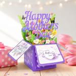YianHien Mothers Day Card for Mum, Pop Up Mothers Day Card with Floral & Butterfly Design, Happy Mother’s Day Cards for Mummy Nanny Grandma Mothers Day Gifts