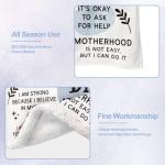 twirush New Mum Gifts, 50"x 60" Mama Daily Affirmations Blanket, Present for First Time Moms, Mummy to Be, Pregnant Women on Birthday, Mother's Day, Christening (Blue)