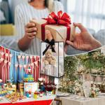 40 Clear Gift Bags with Black Ribbon Bows