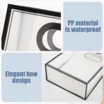 40 Clear Gift Bags with Black Ribbon Bows