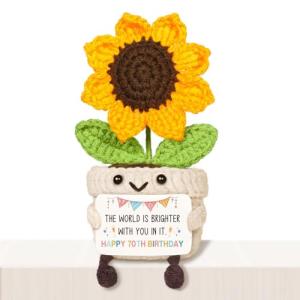 Sunflower Crochet 70th Birthday Gift for Her