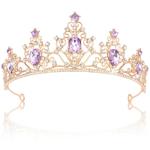 Wanciler Purple Crystal Tiara for Women