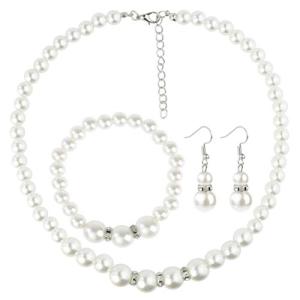 Silver Plated Pearl Jewelry Set for Women