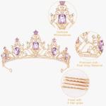 Wanciler Purple Crystal Tiara for Women