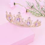 Wanciler Purple Crystal Tiara for Women