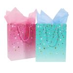 2 Pack Colorful Gift Bags with Tissue Paper
