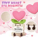 Handmade Crochet Heart Flower Gift with Card