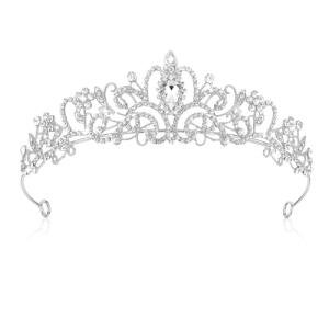 Sparkling Silver Crystal Tiara for Women and Girls