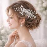 Elegant Pearl Flower Hair Clips for Weddings