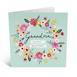 Sweet Grandma Birthday Card with Cute Stickers