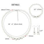 Silver Plated Pearl Jewelry Set for Women