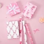 Pink Bow Wrapping Paper Roll - 3 Pack