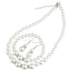Silver Plated Pearl Jewelry Set for Women