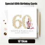 60th Birthday Card - Sixty & Fabulous Design