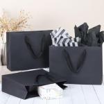 12'' Black Gift Bags with Tissue Paper, 6-Pack