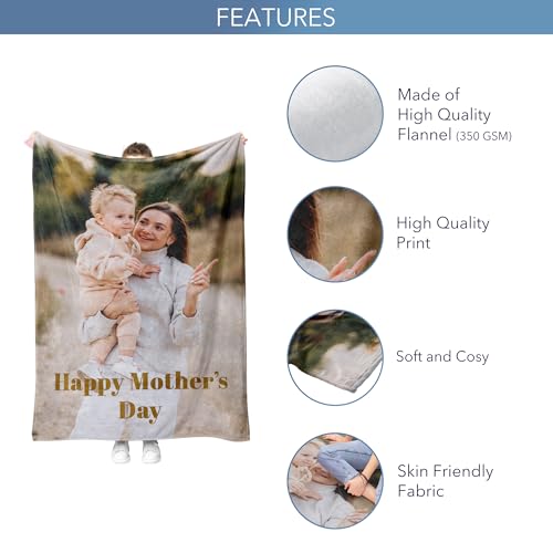 Custom Photo Blanket – Soft & Cozy Gift