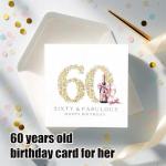 60th Birthday Card - Sixty & Fabulous Design