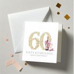 60th Birthday Card - Sixty & Fabulous Design