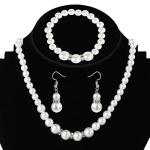 Silver Plated Pearl Jewelry Set for Women