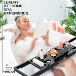 Expandable Bamboo Bath Tray for Couples and More
