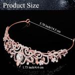 Rose Gold Crystal Tiara Crown for Women