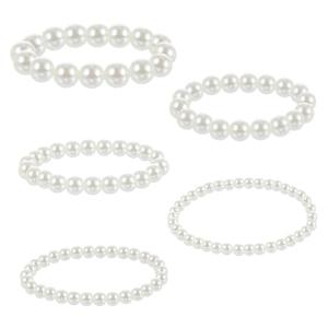 5 Piece Stackable Pearl Bracelet Set for Women