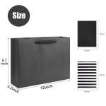 12'' Black Gift Bags with Tissue Paper, 6-Pack