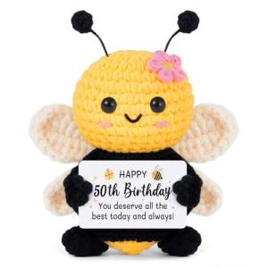 Cute Bee Crochet Gift for 50th Birthday