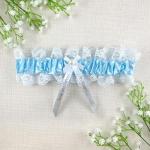 Personalized Blue Garter with Silver Text