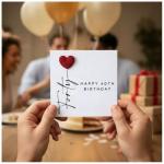 3D Heart Balloon 40th Birthday Card for Her