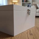 Engraved White Wooden Memory Box for Keepsakes