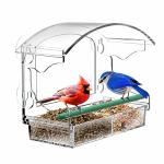 Clear Acrylic Window Bird Feeder with Suction Cups