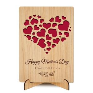 Custom Wooden Mother's Day Greeting Card for Mom