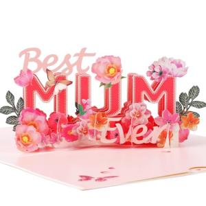 Pop-Up Mother's Day Card with Envelope and Note