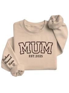 Personalized Embroidered Sweatshirt for Moms and Grandmas