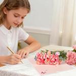 Pop-Up Mother's Day Card with Envelope and Note