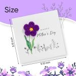 Handmade Crochet Purple Flower Mother's Day Card