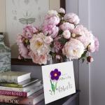 Handmade Crochet Purple Flower Mother's Day Card