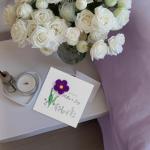Handmade Crochet Purple Flower Mother's Day Card
