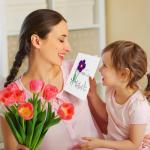 Handmade Crochet Purple Flower Mother's Day Card
