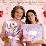 Spa Gift Set with Lavender Blanket and Flowers