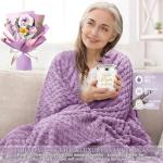 Spa Gift Set with Lavender Blanket and Flowers