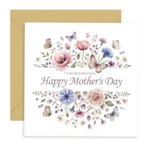 Happy Mother's Day Floral Card with Envelope
