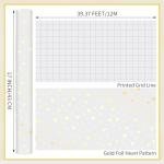 Gold Heart Gift Wrap Paper Roll for Any Occasion