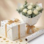 Gold Heart Gift Wrap Paper Roll for Any Occasion