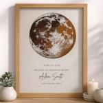 Personalized Moon Phase Print - Custom Night Sky Art